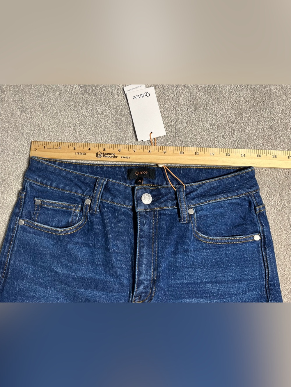 Quince Organic Cotton High Rise Wide Leg Jeans Size 29 Blue - Picture 6 of 10